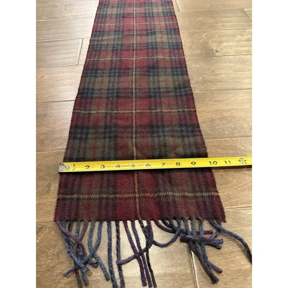 Polo Ralph Lauren Unisex Plaid Multicolor Wool Blend Scarf One Size 72x10 Italy